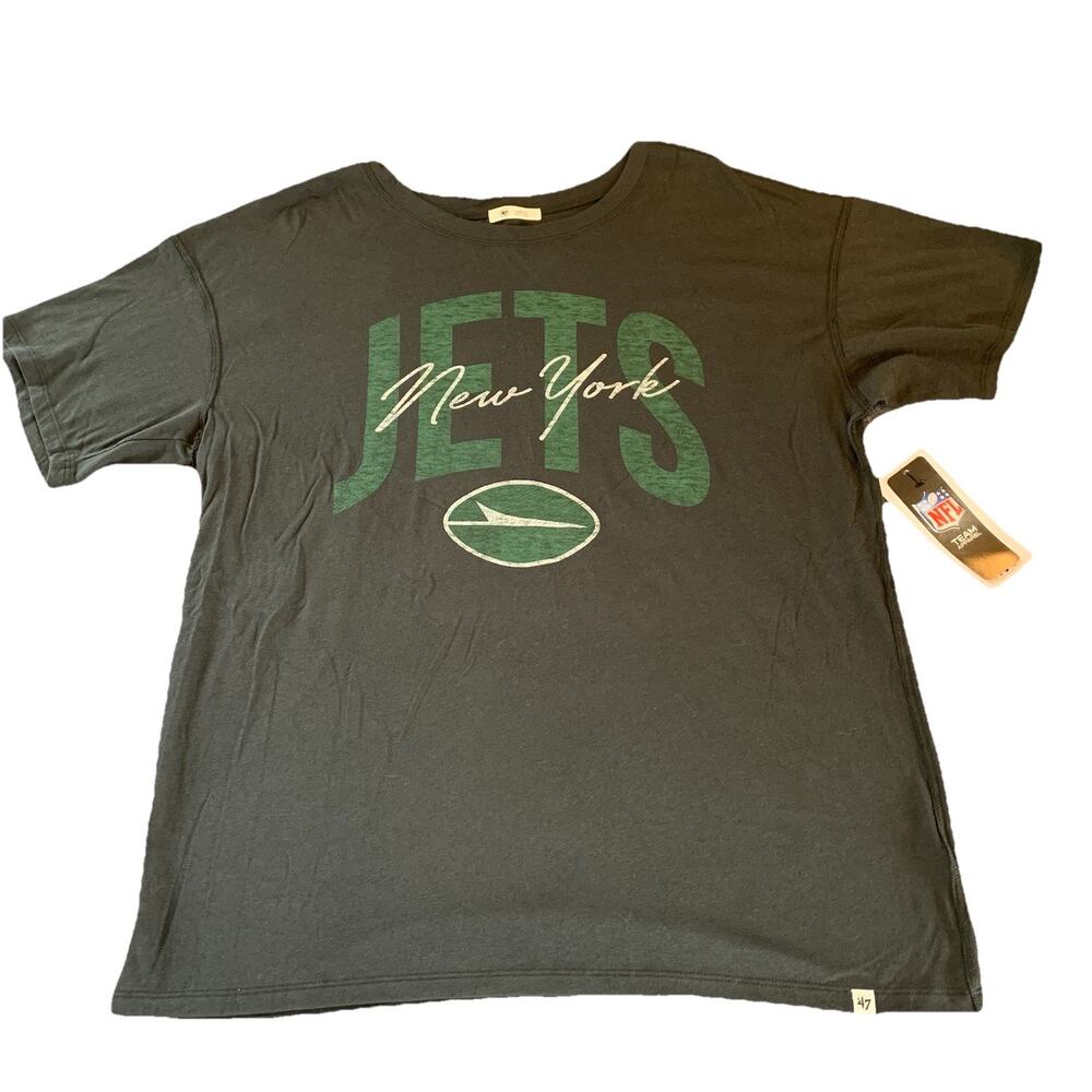 New York Jets ‘47 Brand Women’s Lightweight T-shirt Large NFL New 100% Cotton
